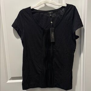 Talbots Gray Pleated Fitted Blouse